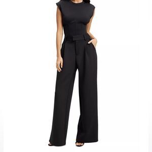 Good American Black Scuba Trousers